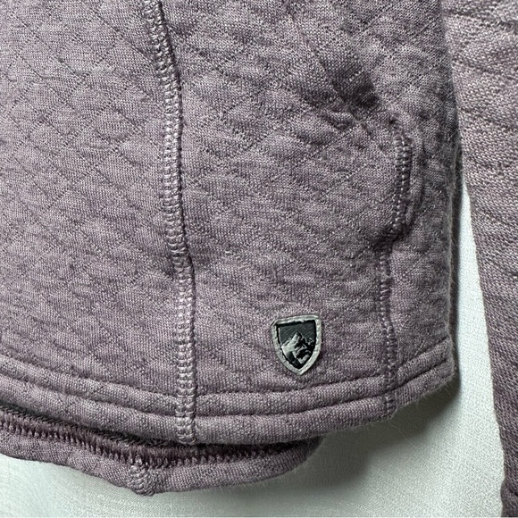 Kuhl Sweatshirt Women's L Top Purple Quilted Funnel Neck Pullover Outdoor Wool - Picture 4 of 13